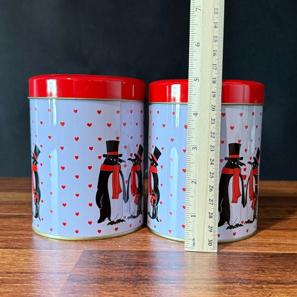 6 Penguin Tins with Hearts